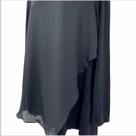 VINCE CAMUTO layered long sleeve blouse top M black - Picture 3 of 10